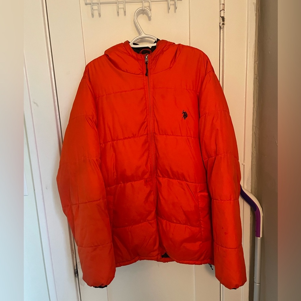 Mens Orange Puffer Jacket